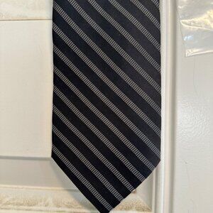 George Men's Geometric Formal Necktie Tie Black & Grey